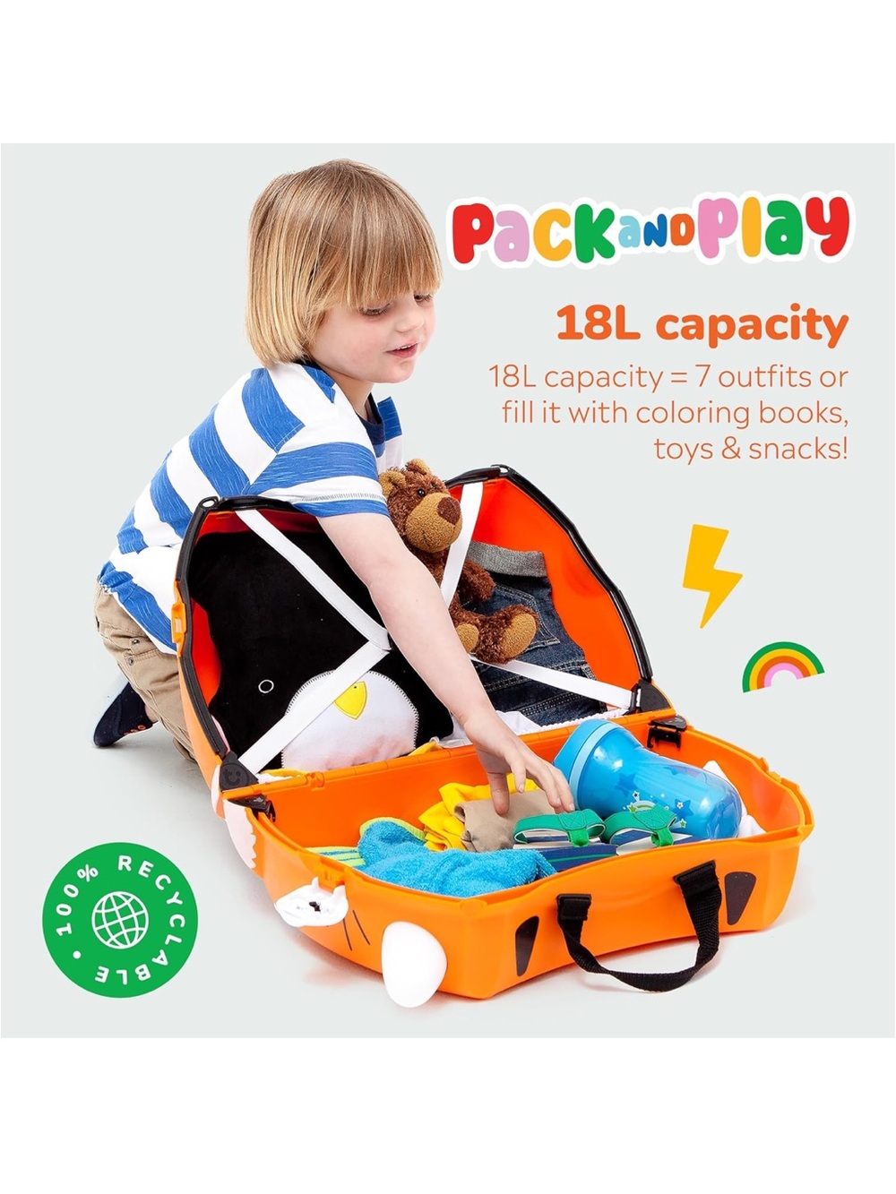 Trunki Ride-On Suitcase Orange - Picture 6 of 9